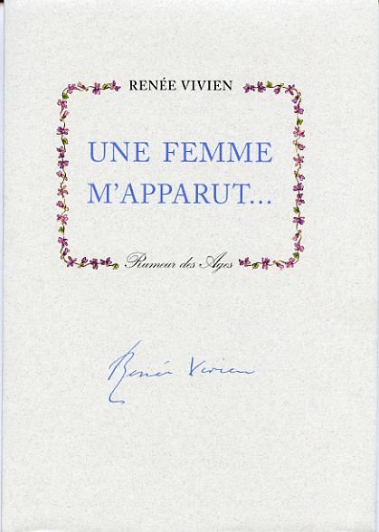 Affiche : Une femme m’apparut de Renée Vivien Couverture du livre : Une femme m’apparut de Renée Vivien