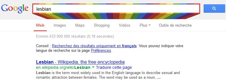 Google arc-en-ciel gay pride