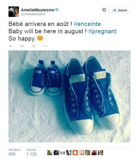 Amélie mauresmo enceinte